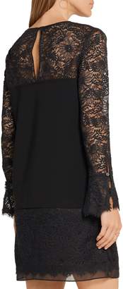 Diane von Furstenberg Lavana Silk Chiffon-trimmed Lace And Crepe Mini Dress
