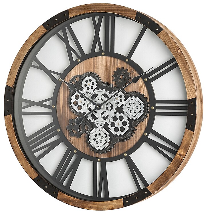 Details about   18" METAL CONTEMPORARY WALL CLOCK  WITH MOVING GEARS IN THE CENTER 66989 