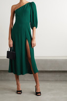 Thumbnail for your product : Reformation Net Sustain Lawrence One-shoulder Crepe Midi Dress - Emerald