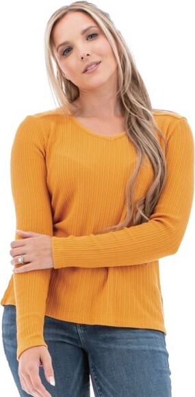 Aventura Clothing AventuraClothingWomen'sBlissLongSleeveV-NeckT-Shirt-Yam,SizeLarge