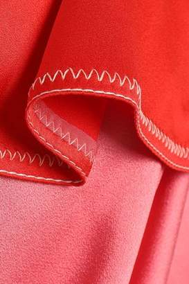 Peter Pilotto Color-block Satin-paneled Tasseled Crepe Jumpsuit