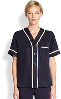 Thumbnail for your product : Rochas Silk Contrast Piping Blouse