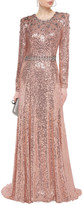 Thumbnail for your product : Jenny Packham Crystal-embellished Sequined Georgette Gown