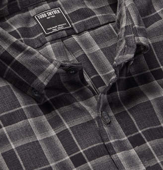 Todd Snyder Button-down Collar Checked Cotton-flannel Shirt - Dark gray