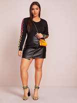 Thumbnail for your product : Shein Plus Colorful Checker Print Fitted Bodysuit