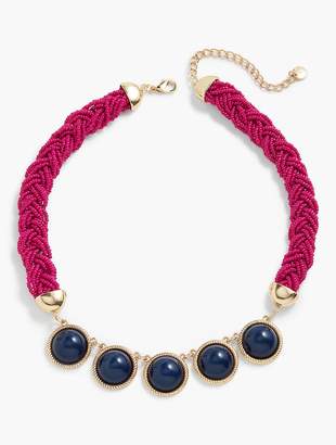 Talbots Seed-Bead Rope & Cabochon Necklace