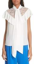 Thumbnail for your product : Alice + Olivia Terry Tie Neck Silk Blouse