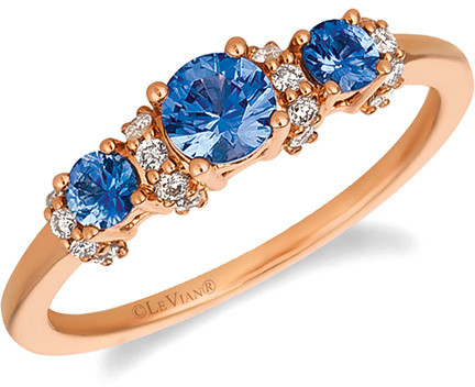 LeVian 14K Rose Gold 0.81 Ct. Tw. Diamond & Sapphire Ring