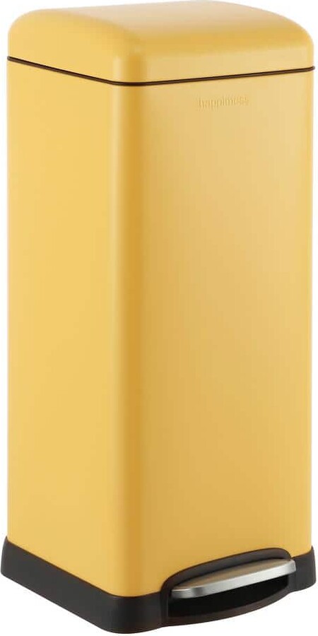 happimess Betty Retro 8 Gal. Step-Open Trash Can, Daffodil Yellow