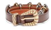 Thumbnail for your product : Etro Buckle Embellished Leather Belt - Womens - Brown