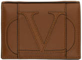 Thumbnail for your product : Valentino Brown Garavani Small VLogo Bifold Wallet