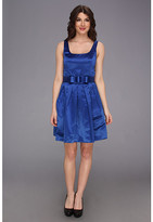 Thumbnail for your product : Donna Morgan Scoop Neck Full Skirt Dress w/ Bow Belt
