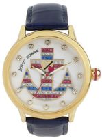 Thumbnail for your product : Betsey Johnson Ladies Striped Anchor Dial Watch with Patent Leather Strap
