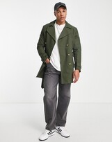 Thumbnail for your product : ASOS DESIGN shower resistant trench coat in khaki