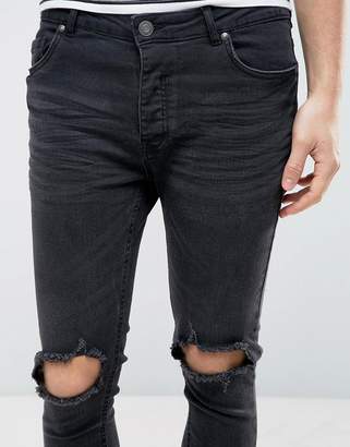 Brave Soul Skinny Knee Ripped Jean With Raw Edge