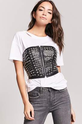 Forever 21 Studded Faux Leather Tube Top