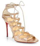 Thumbnail for your product : Christian Louboutin Aqueduchesse Glitter Lace-Up Sandals