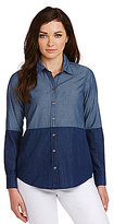 Thumbnail for your product : Foxcroft Two-Tone Denim Top