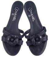 Thumbnail for your product : Chanel Camellia Leather Sandals