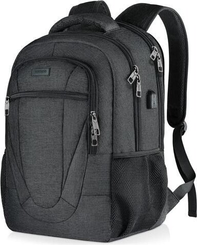 WOOJONG Travel Laptop Backpack, 17 Inch Extra Large School Backpacks for Teen Boys and Girls, Black Water Resistant Women Back Pack, Business Men Sturdy...