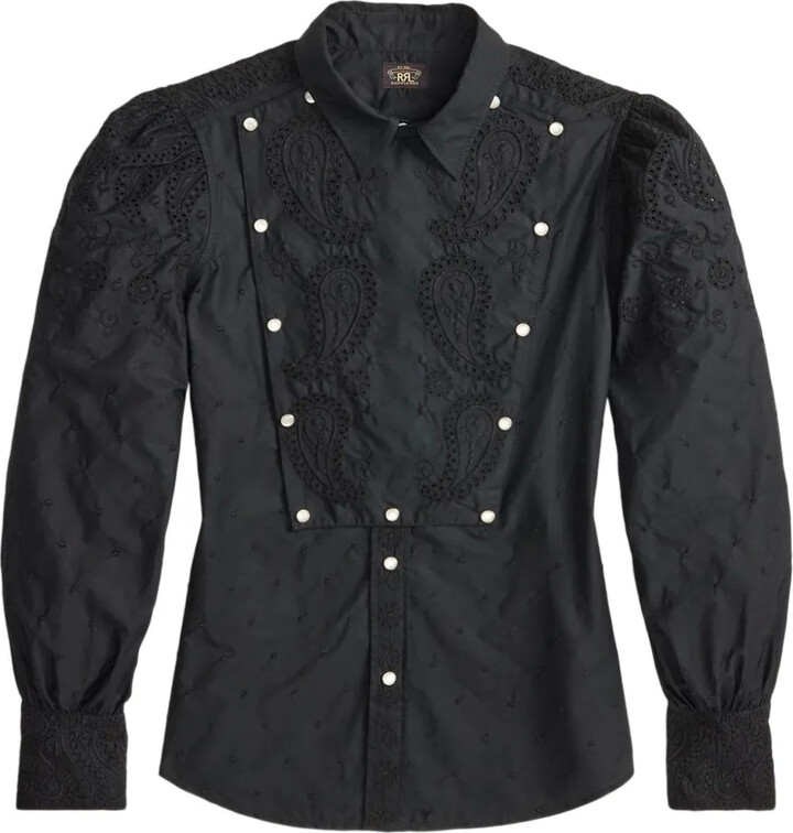 Ralph Lauren RRL Paisley-Embroidered Blouse
