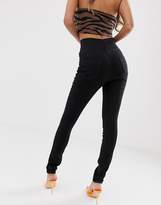 Thumbnail for your product : ASOS DESIGN pull on jeggings in clean black with wide waistband detail