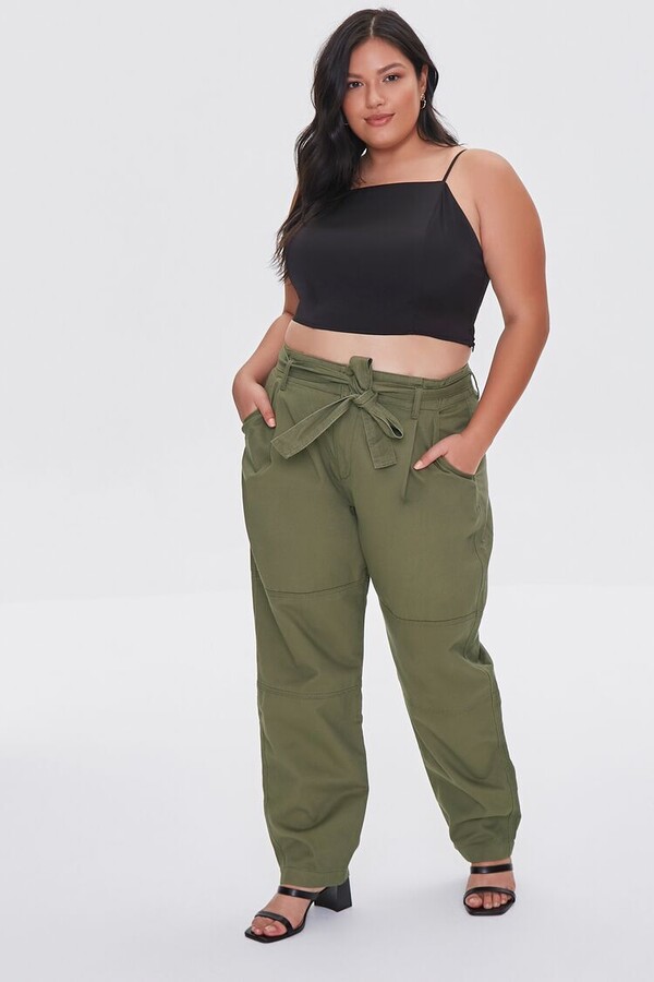plus size olive green pants