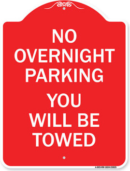 Signmission Designer Series Sign - No Overnight Parking You Will Be Towed | Green & White 18\