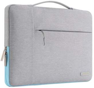 Mosiso Polyester Fabric Multifunctional Sleeve Briefcase Handbag Case Cover for 13-13.3 Inch Laptop, Notebook, MacBook Air/Pro, Gray & Hot Blue