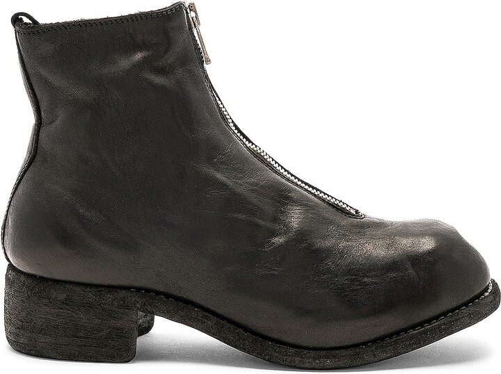 Guidi Soft Horse Full Grain Front Zip Boots in Black