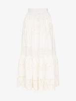 Thumbnail for your product : Dolce & Gabbana tiered lace detail high waisted midi skirt