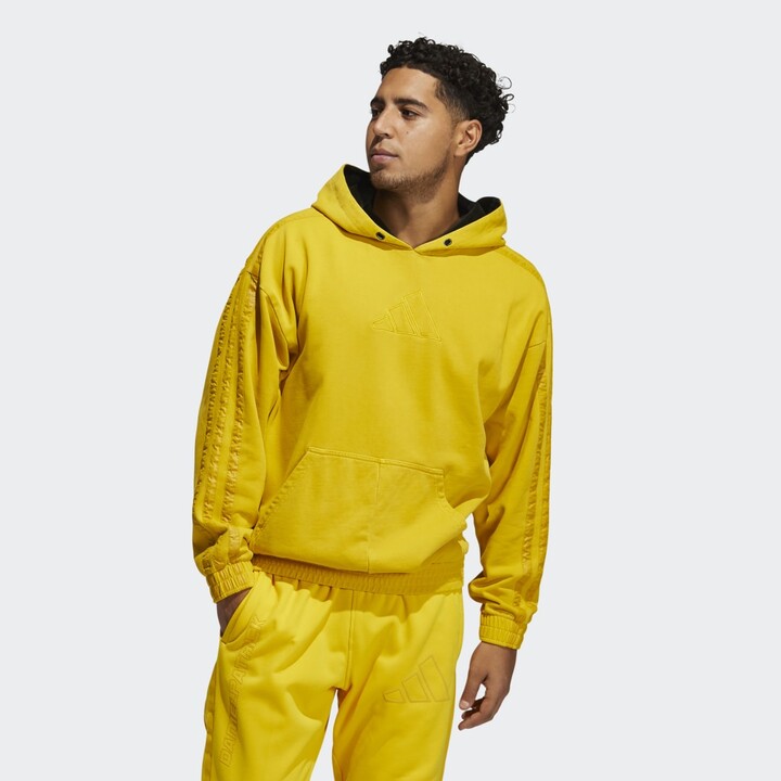 adidas hoodie yellow stripes
