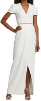 Thumbnail for your product : ML Monique Lhuillier Draped-Sleeve Crepe Gown