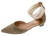 Thumbnail for your product : Aquazzura Suede Pointed-Toe Flats Olive Suede Pointed-Toe Flats