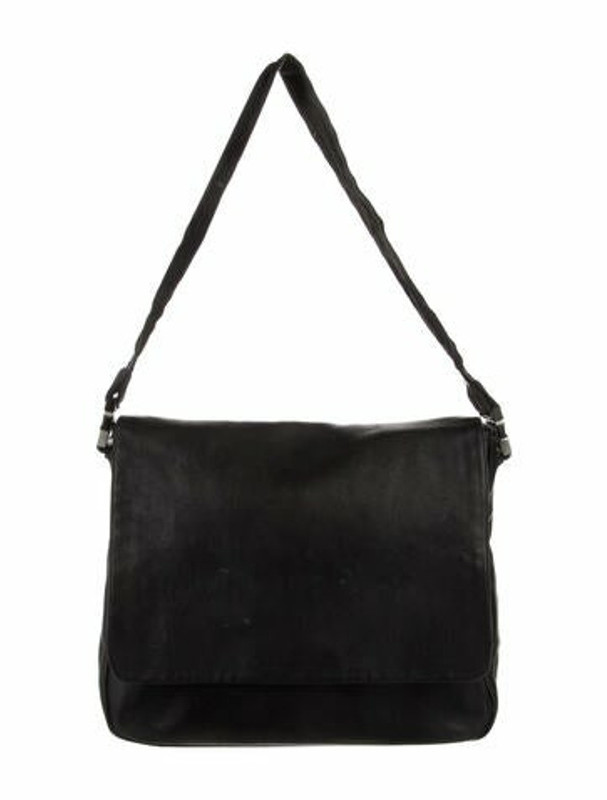 Prada Leather Messenger Bag Black - ShopStyle