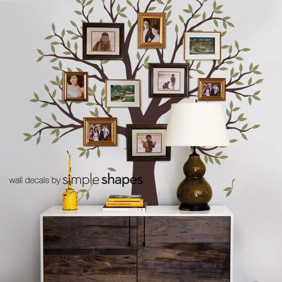 Etsy Two-Color Family Tree Wall Decal Photo Gallery Decor