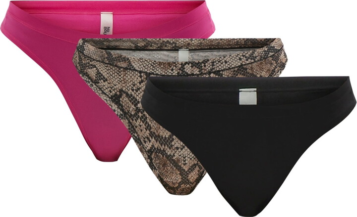 No Boundaries Women’s Fit Stretch Thong Panties, 3-Pack, Sizes XS – 3XL