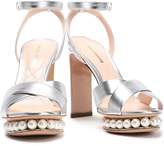 Thumbnail for your product : Nicholas Kirkwood Embellished Metallic Leather Platform Sandals