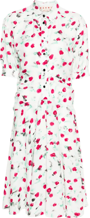 Marni Reverie-print crepe midi dress