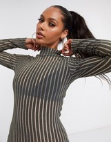 Thumbnail for your product : I SAW IT FIRST metallic high neck mini dress in silver