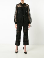 Thumbnail for your product : Alexander McQueen embroidered cropped trousers - women - Silk/Wool - 40
