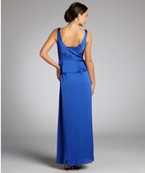 Thumbnail for your product : Aidan Mattox Royal Blue Shimmer Sequin Embellished Peplum Evening Gown