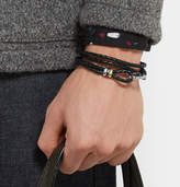 Thumbnail for your product : Paul Smith Woven Leather Wrap Bracelet - Men - Black