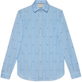 Thumbnail for your product : Gucci Cotton shirt with bee stripe fil coupe
