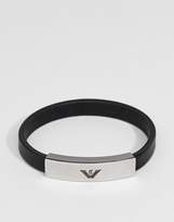 Thumbnail for your product : Emporio Armani Leather Eagle Bracelet In Black