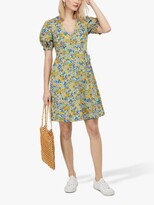Thumbnail for your product : Monsoon Louis Organic Cotton Floral Print Wrap Dress, Blue/Multi