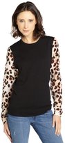 Thumbnail for your product : Jamison black and cheetah 'Tasmania' sweater