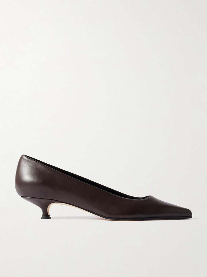 AEYDĒ Cari Leather Pumps - Brown