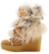 Thumbnail for your product : Chloé Wedge Boots with Fur