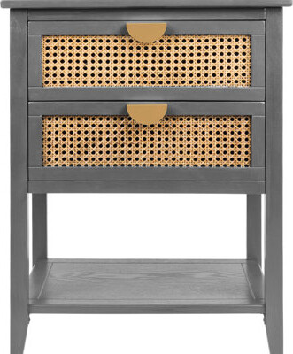 Bay Isle Home 2 Drawer Side Table With Natural  Gray Adds Beauty To Bedroom Gray  For Study Efficient